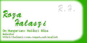 roza halaszi business card